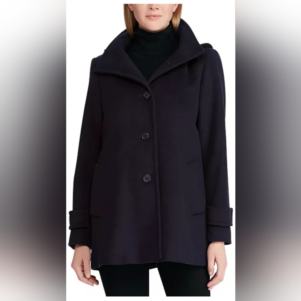 Lauren Ralph Lauren Women's Hooded A-Line Coat Size 12 - Picture 8 of 11